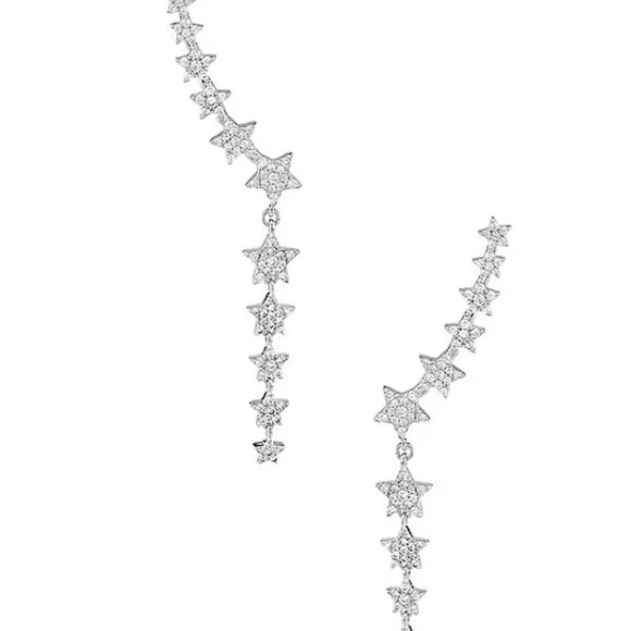NEW ~ Anthropologie SHASHI Star Disco Climber Earrings - Picture 2 of 11